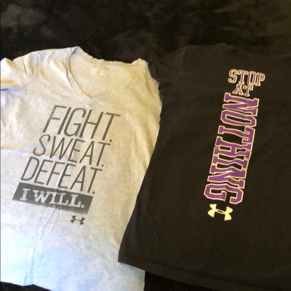 Set of two Under Armour vneck T-shirts EUC